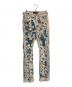 FOCUS JEANS（フォーカスジーンズ）の古着「フリンジデニムパンツ」｜ブルー×ホワイト