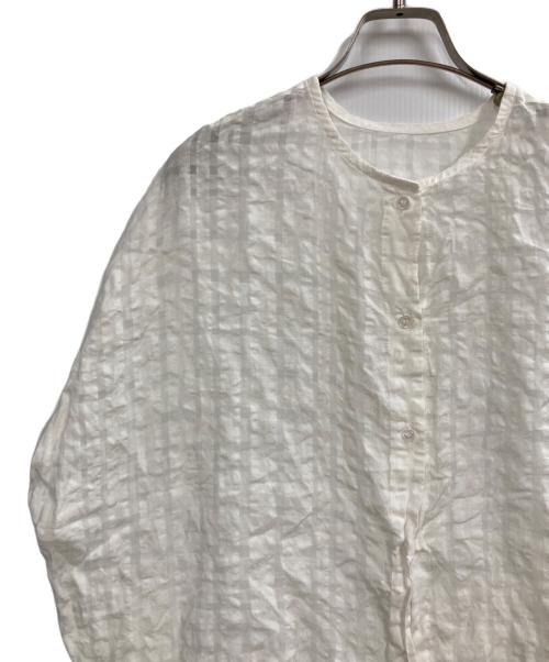 KAGURE（カグレ）kagure (カグレ) シャドウチェックブラウス ホワイト サイズ:FREEの古着・服飾アイテム