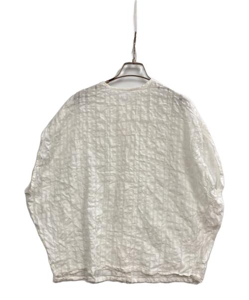 KAGURE（カグレ）kagure (カグレ) シャドウチェックブラウス ホワイト サイズ:FREEの古着・服飾アイテム