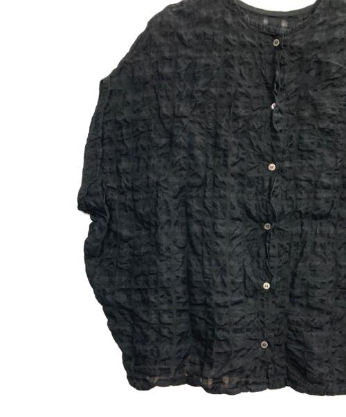 KAGURE（カグレ）kagure (カグレ) シャドウチェックブラウス ブラック サイズ:FREEの古着・服飾アイテム