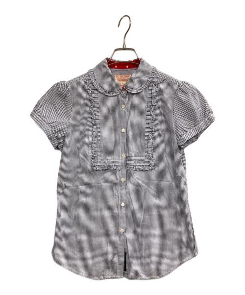 POLO JEANS（ポロジーンズ）POLO JEANS (ポロジーンズ) 90s-00s チェックフリルブラウス ブルー サイズ:Lの古着・服飾アイテム