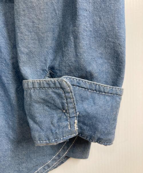 PUNK DRUNKERS（パンクドランカーズ）PUNK DRUNKERS (パンクドランカーズ) メキシカンドクロ刺繍シャツ ブルー サイズ:Mの古着・服飾アイテム