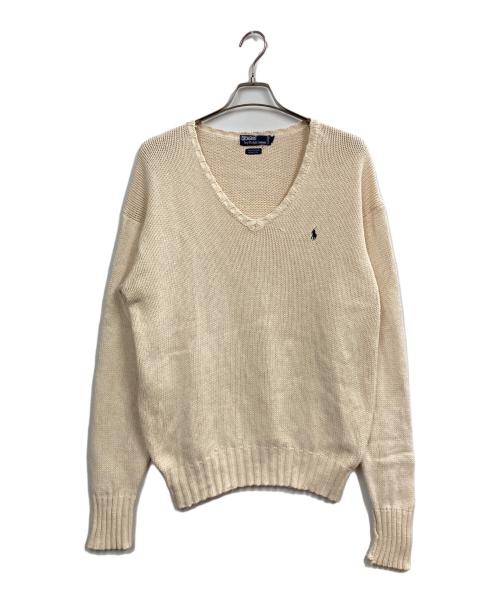POLO RALPH LAUREN（ポロ・ラルフローレン）POLO RALPH LAUREN (ポロ・ラルフローレン) コットンニット アイボリー サイズ:Mの古着・服飾アイテム