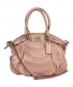 COACHコーチ）の古着「マディソンギャザードレザーリンジーサッチェル」｜ピンク