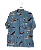 KARL HELMUTカールヘルム）の古着「レーヨン総柄シャツ」｜スカイブルー