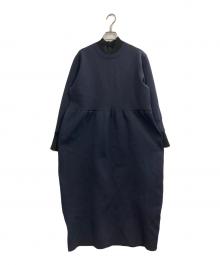 BEARDSLEY（ビアズリー）の古着「バイカラーニットワンピース」｜ネイビー