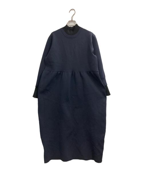 BEARDSLEY（ビアズリー）BEARDSLEY (ビアズリー) バイカラーニットワンピース ネイビー サイズ:Fの古着・服飾アイテム