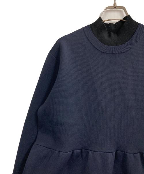 BEARDSLEY（ビアズリー）BEARDSLEY (ビアズリー) バイカラーニットワンピース ネイビー サイズ:Fの古着・服飾アイテム