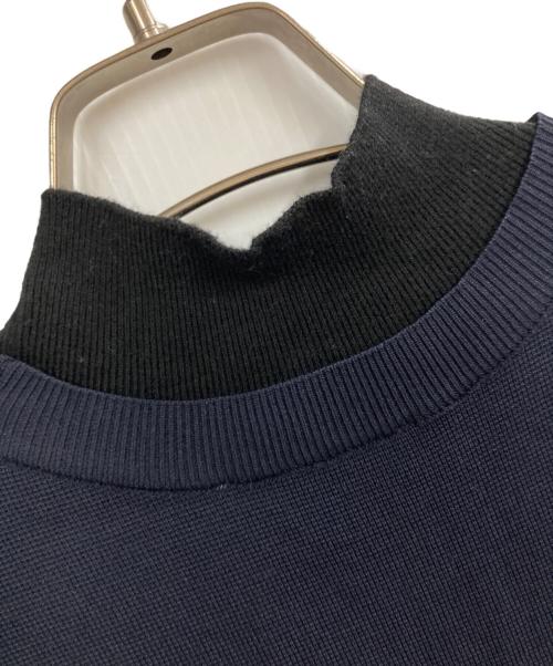 BEARDSLEY（ビアズリー）BEARDSLEY (ビアズリー) バイカラーニットワンピース ネイビー サイズ:Fの古着・服飾アイテム