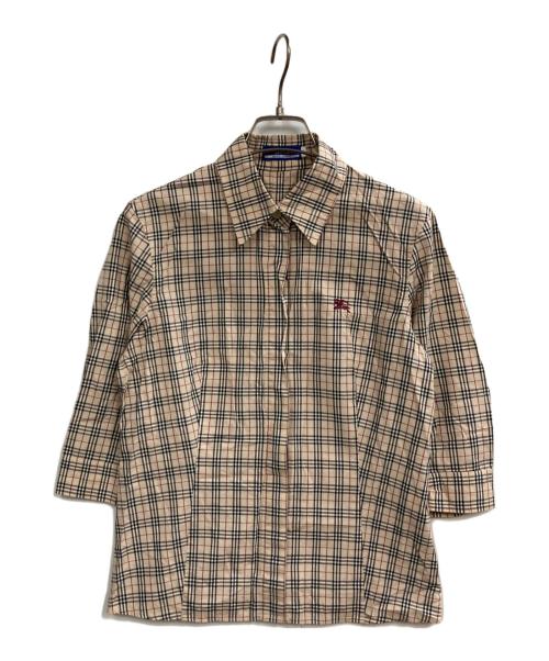 BURBERRY BLUE LABEL（バーバリー ブルー レーベル）BURBERRY BLUE LABEL (バーバリー ブルー レーベル) 7分袖シャツ ベージュ サイズ:Mの古着・服飾アイテム