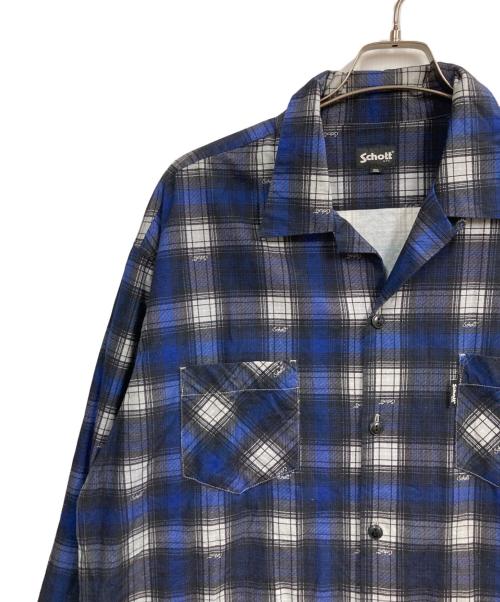 Schott（ショット）Schott (ショット) チェックシャツ ブルー サイズ:2XLの古着・服飾アイテム