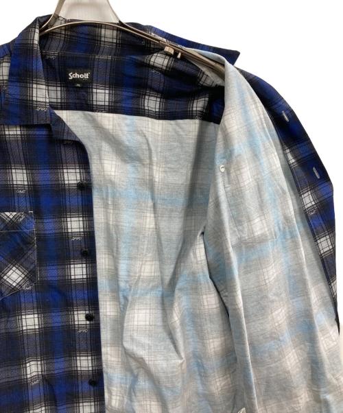 Schott（ショット）Schott (ショット) チェックシャツ ブルー サイズ:2XLの古着・服飾アイテム