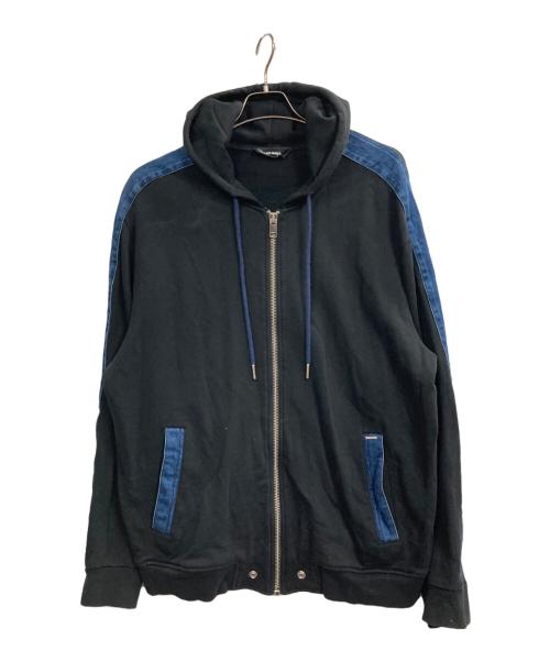 DIESEL（ディーゼル）DIESEL (ディーゼル) ジップパーカー ブラック サイズ:XXLの古着・服飾アイテム