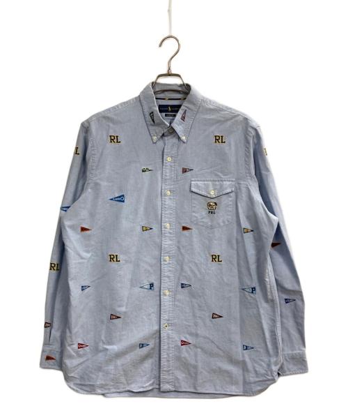 POLO RALPH LAUREN（ポロ・ラルフローレン）POLO RALPH LAUREN (ポロ・ラルフローレン) 刺繍シャツ ブルー サイズ:XLの古着・服飾アイテム