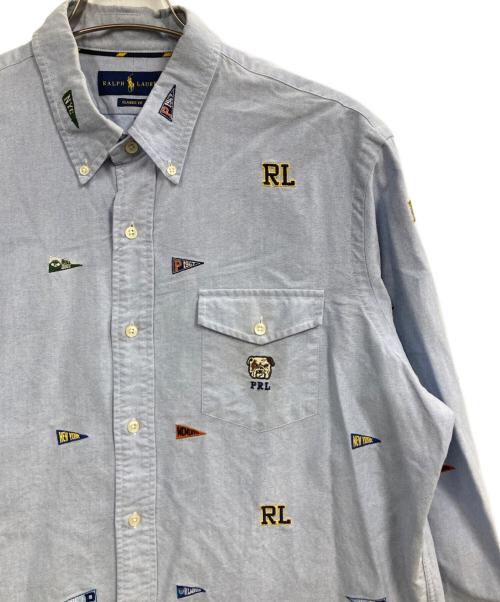 POLO RALPH LAUREN（ポロ・ラルフローレン）POLO RALPH LAUREN (ポロ・ラルフローレン) 刺繍シャツ ブルー サイズ:XLの古着・服飾アイテム