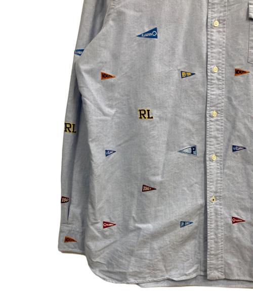 POLO RALPH LAUREN（ポロ・ラルフローレン）POLO RALPH LAUREN (ポロ・ラルフローレン) 刺繍シャツ ブルー サイズ:XLの古着・服飾アイテム
