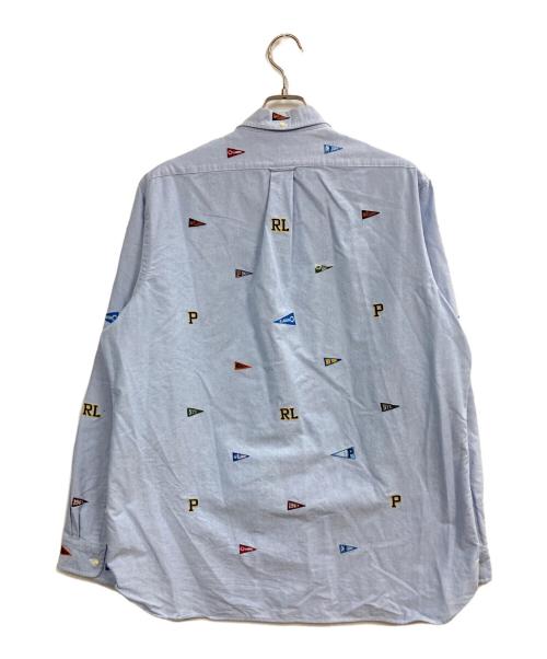 POLO RALPH LAUREN（ポロ・ラルフローレン）POLO RALPH LAUREN (ポロ・ラルフローレン) 刺繍シャツ ブルー サイズ:XLの古着・服飾アイテム