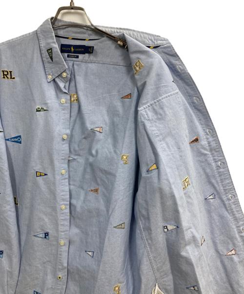 POLO RALPH LAUREN（ポロ・ラルフローレン）POLO RALPH LAUREN (ポロ・ラルフローレン) 刺繍シャツ ブルー サイズ:XLの古着・服飾アイテム