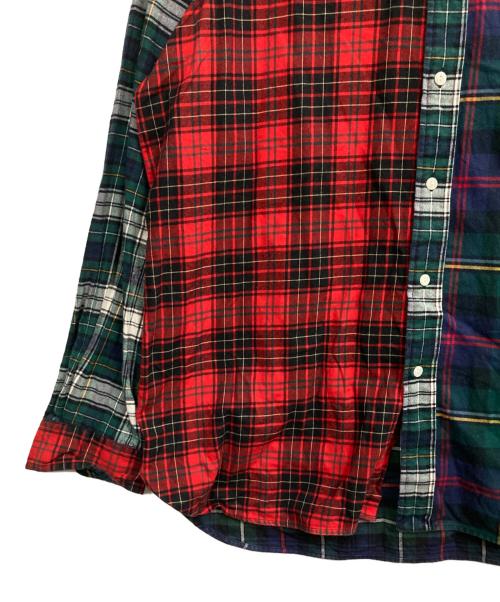 POLO RALPH LAUREN（ポロ・ラルフローレン）POLO RALPH LAUREN (ポロ・ラルフローレン) パッチワークシャツ レッド×グリーン サイズ:XLの古着・服飾アイテム