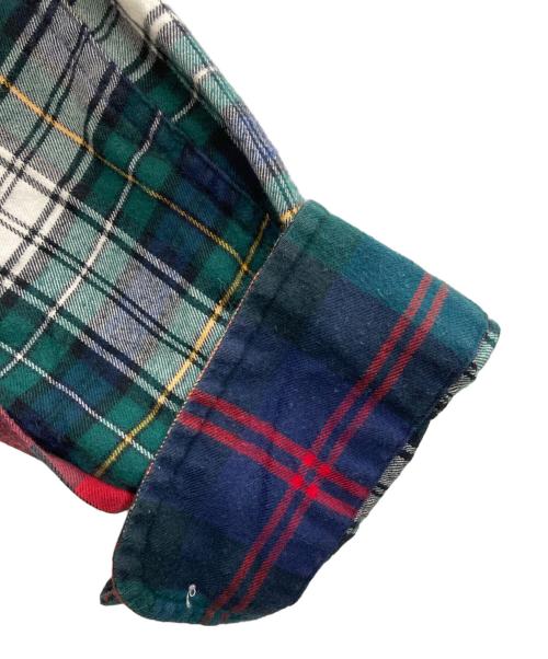 POLO RALPH LAUREN（ポロ・ラルフローレン）POLO RALPH LAUREN (ポロ・ラルフローレン) パッチワークシャツ レッド×グリーン サイズ:XLの古着・服飾アイテム