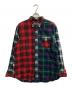 POLO RALPH LAUREN（ポロ・ラルフローレン）の古着「パッチワークシャツ」｜レッド×グリーン