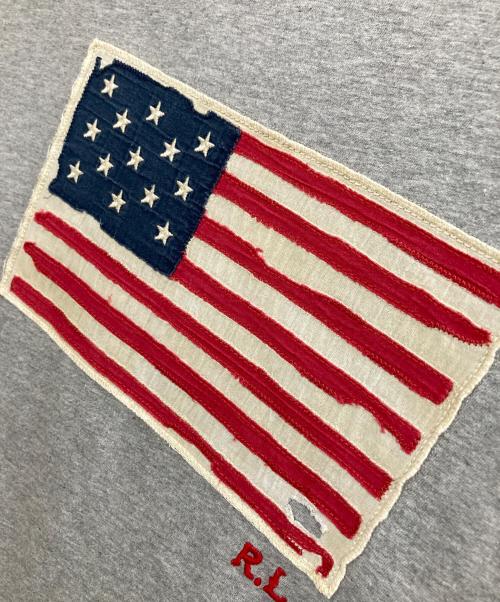 POLO RALPH LAUREN（ポロ・ラルフローレン）POLO RALPH LAUREN (ポロ・ラルフローレン) 星条旗 Tシャツ グレー サイズ:XLの古着・服飾アイテム