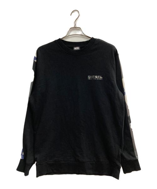 DIESEL（ディーゼル）DIESEL (ディーゼル) カモ柄ロゴスウェット ブラック サイズ:XLの古着・服飾アイテム