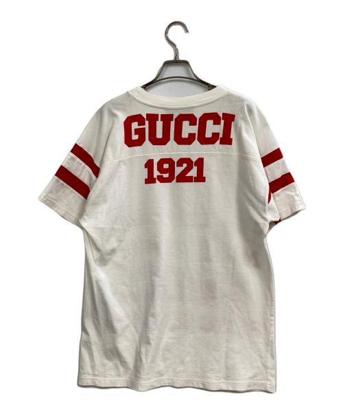 GUCCI（グッチ）GUCCI (グッチ) 100周年 MUSIC IS MINE ロゴ Tシャツ ホワイト サイズ:XXSの古着・服飾アイテム