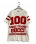 GUCCI（グッチ）の古着「100周年 MUSIC IS MINE ロゴ Tシャツ」｜ホワイト