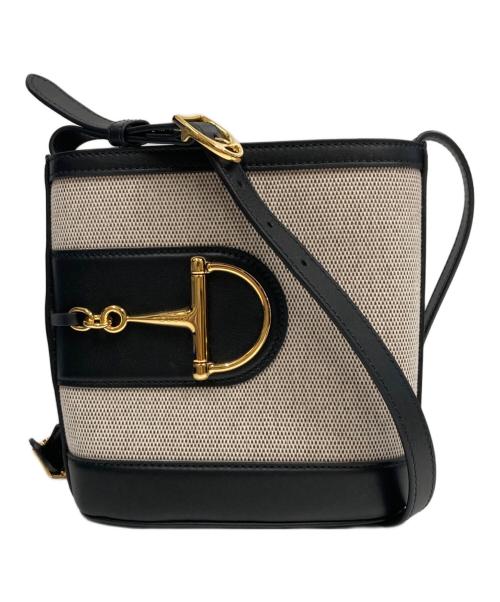 GUCCI（グッチ）GUCCI (グッチ) HAAKF ショルダーバッグ ホワイト×ブラックの古着・服飾アイテム