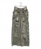 THE TOEザ・トゥー）の古着「LEXINGTON DOUBLE BELT DENIM PANTS」｜グレー