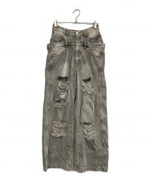 THE TOE（ザ・トゥー）の古着「LEXINGTON DOUBLE BELT DENIM PANTS」｜グレー