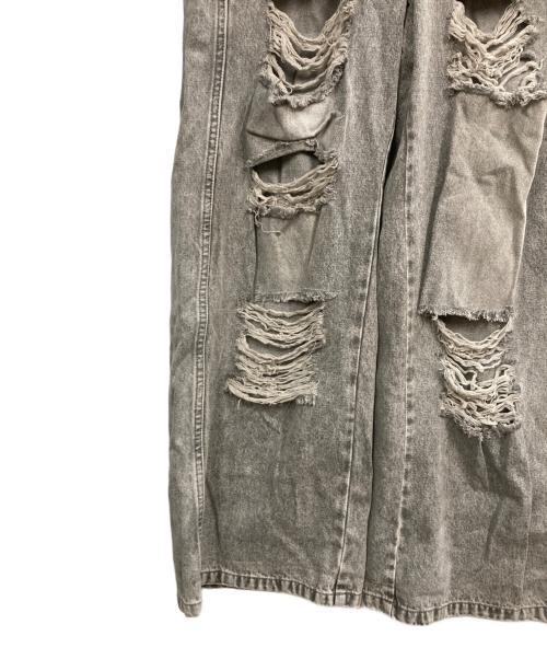 THE TOE（ザ・トゥー）THE TOE (ザ・トゥー) LEXINGTON DOUBLE BELT DENIM PANTS グレー サイズ:Mの古着・服飾アイテム