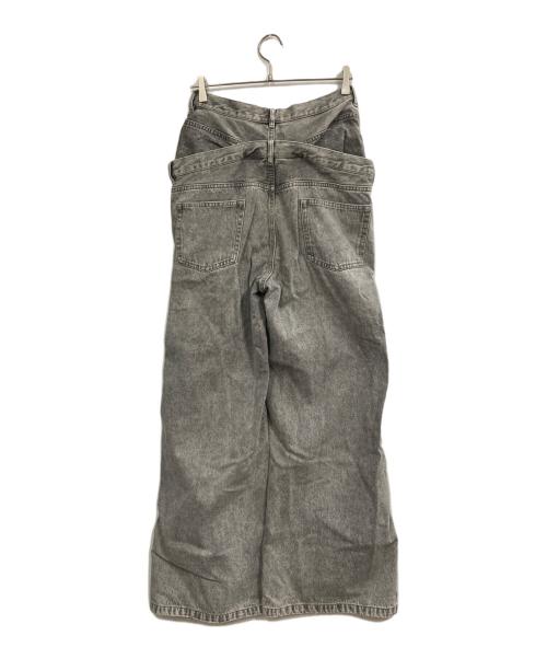 THE TOE（ザ・トゥー）THE TOE (ザ・トゥー) LEXINGTON DOUBLE BELT DENIM PANTS グレー サイズ:Mの古着・服飾アイテム