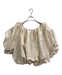 Ameri（アメリ）の古着「RIBBON LIKE BALLOON SHORT TOP」｜アイボリー
