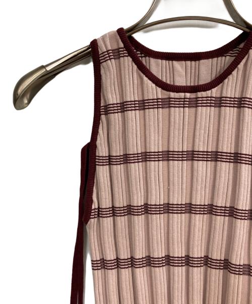 Ameri（アメリ）AMERI (アメリ) MEDI PURIPURI SHORT KNIT TOP ピンク サイズ:Fの古着・服飾アイテム
