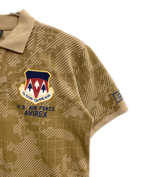 AVIREX（アヴィレックス）AVIREX (アヴィレックス) EMBROIDERED POLO SHIRT ブラウン サイズ:Ｌの古着・服飾アイテム