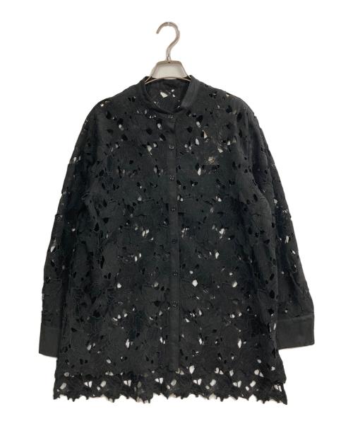 ELFRANK（エルフランク）ELFRANK (エルフランク) ケミカルレーススタンドネックブラウス ブラック サイズ:Ｆの古着・服飾アイテム