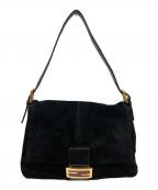 FENDIフェンディ）の古着「Vintage Red glitter finish Suede Mamma Baguette」｜ブラック