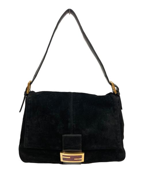 FENDI（フェンディ）FENDI (フェンディ) Vintage Red glitter finish Suede Mamma Baguette ブラックの古着・服飾アイテム