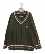 KIRSHキルシー）の古着「Middle Cherry Twist V-Neck Knit」｜グレー