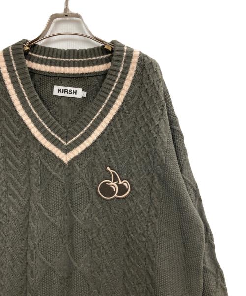 KIRSH（キルシー）KIRSH (キルシー) Middle Cherry Twist V-Neck Knit グレー サイズ:1の古着・服飾アイテム