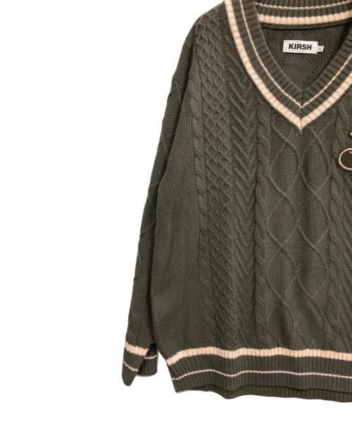 KIRSH（キルシー）KIRSH (キルシー) Middle Cherry Twist V-Neck Knit グレー サイズ:1の古着・服飾アイテム
