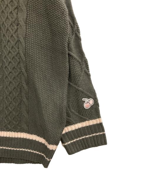 KIRSH（キルシー）KIRSH (キルシー) Middle Cherry Twist V-Neck Knit グレー サイズ:1の古着・服飾アイテム