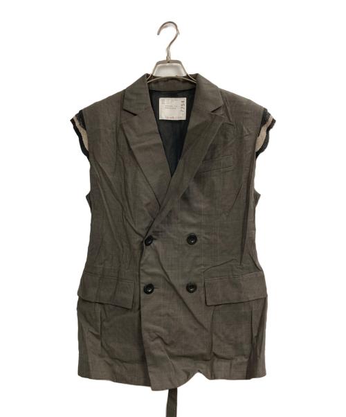 sacai（サカイ）sacai (サカイ) ハイツイストボイル ベスト グレー サイズ:1の古着・服飾アイテム