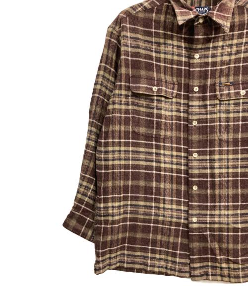 CHAPS RALPH LAUREN（チャップス ラルフローレン）CHAPS RALPH LAUREN (チャップス ラルフローレン) ウールチェックシャツ ブラウン サイズ:Mの古着・服飾アイテム
