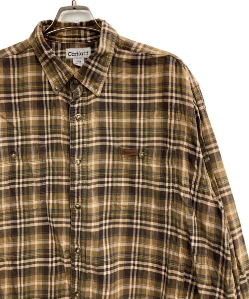 CarHartt（カーハート）CarHartt (カーハート) チェックシャツ ブラウン サイズ:2XLの古着・服飾アイテム