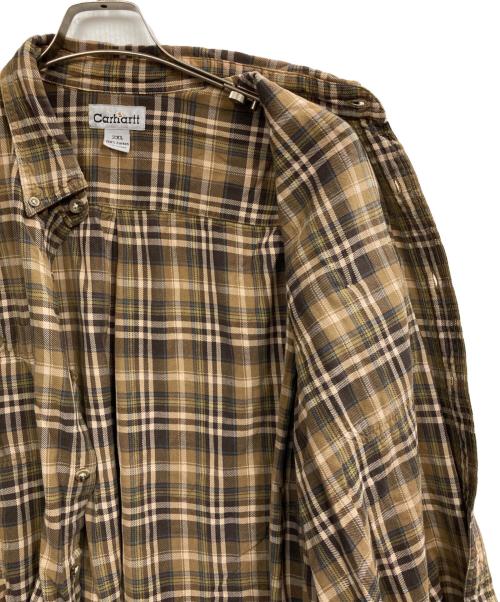 CarHartt（カーハート）CarHartt (カーハート) チェックシャツ ブラウン サイズ:2XLの古着・服飾アイテム