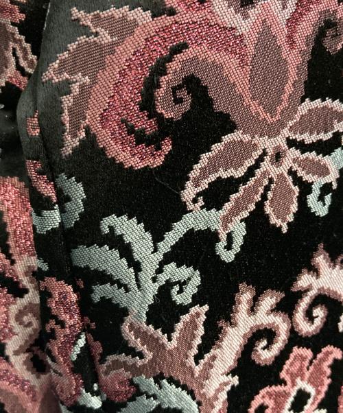 Kate Spade（ケイトスペード）Kate Spade (ケイトスペード) ジャガードトッパーコート ブラック×ピンク サイズ:2の古着・服飾アイテム