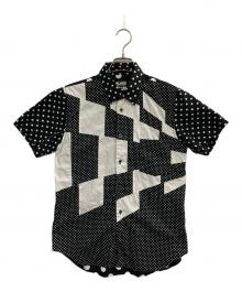 BLACK COMME des GARCONS（ブラックコムデギャルソン）の古着「ドットパッチワーク半袖シャツ」｜ブラック×ホワイト